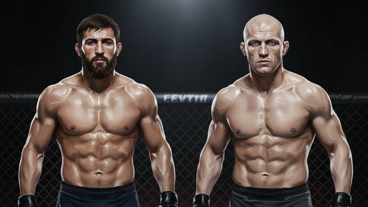 Magomed Ankalaev in the octagon at UFC Abu Dhabi