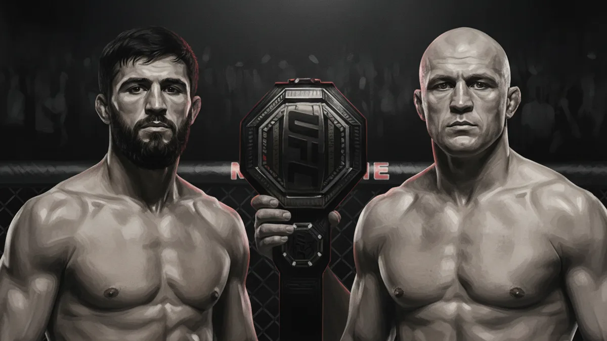 Magomed Ankalaev and Bogdan Guskov face off at the UFC Abu Dhabi ceremonial weigh-in