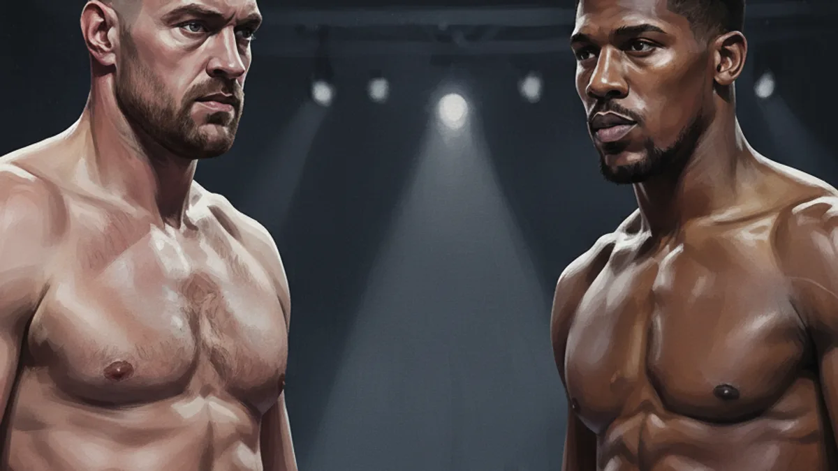 Empty boxing ring under bright arena lights ahead of a heavyweight bout